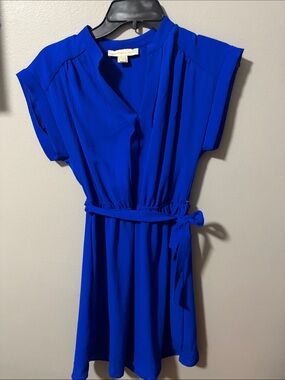 Monteau Royal Blue Tie-Waist Mini Dress